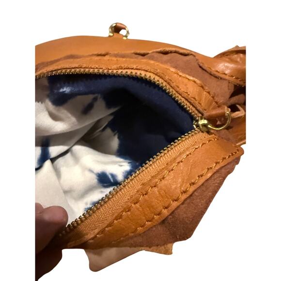 SANCIA THE BABYLON COGNAC BAR SUEDE LEATHER SADDLE BAG - Picture 9 of 11